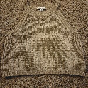 Hunter & Brown Women's Gold Shimmer Tank Sweater